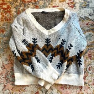 Fair Isle SHEIN Sweater V-neck